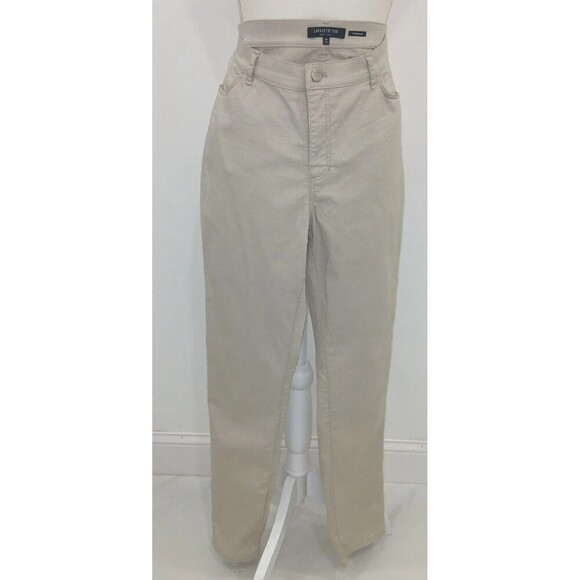 lafayette 148 new york Pants sz 10 Snake Skin embossed Off White Preppy Designer